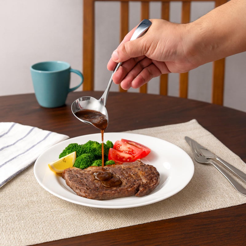IMEEA Small Sauce Ladle with Pouring Spout 18/10 Stainless Steel Sauce Drizzle Spoon, 7inch - Image 3